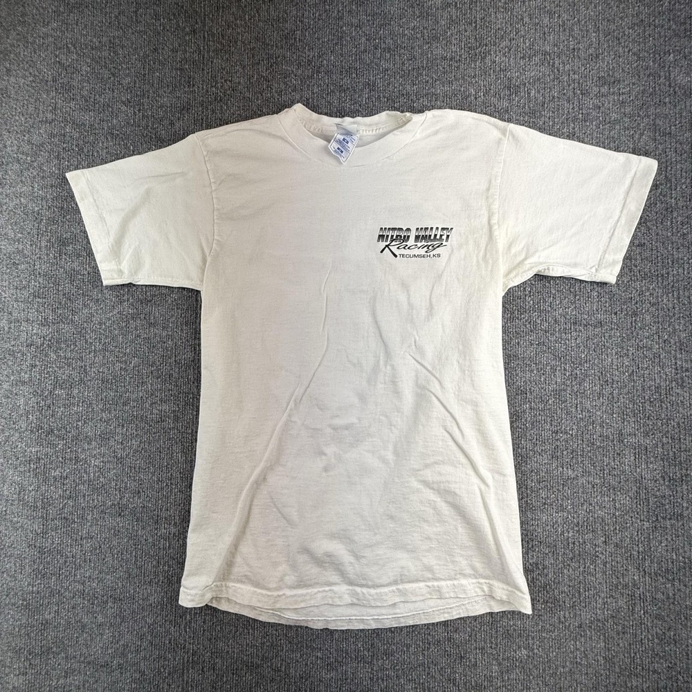 Vintage Midwest Graphics Shirt Mens‎ Medium White Nitro Valley Single Stitch